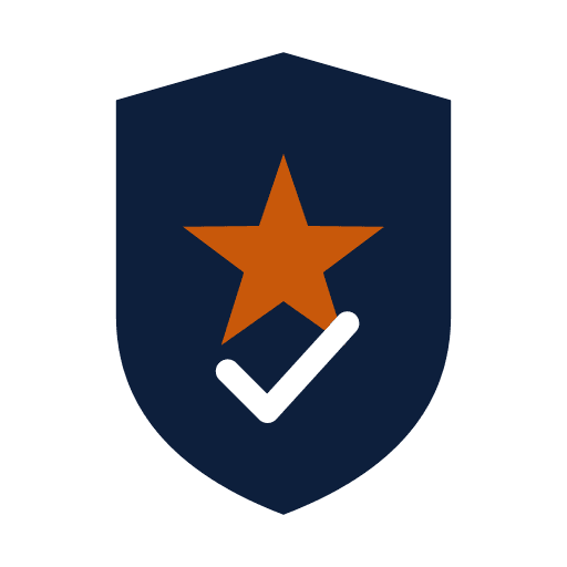 Removed Reviews logo — shield with a star